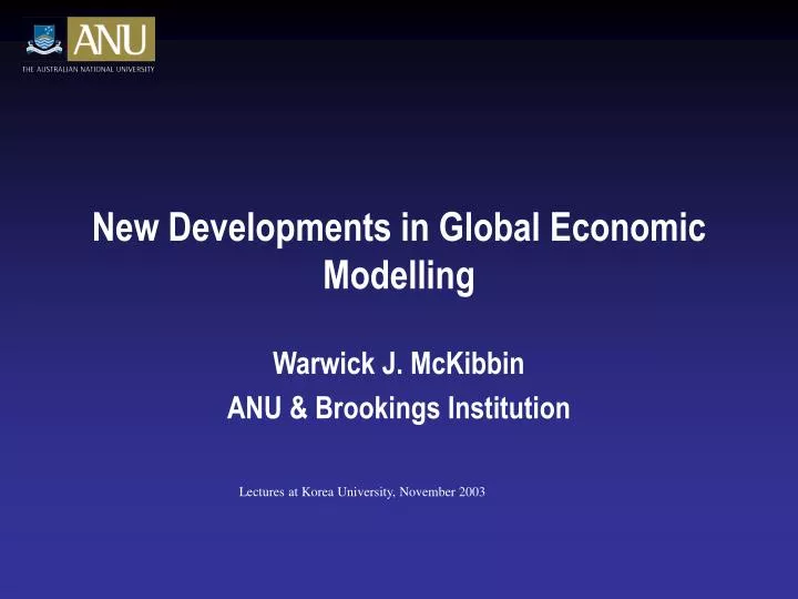 new developments in global economic modelling