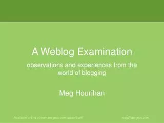 A Weblog Examination