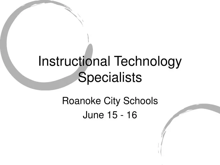instructional technology specialists