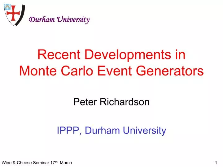 recent developments in monte carlo event generators