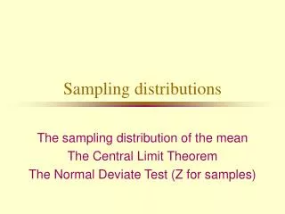 Sampling distributions