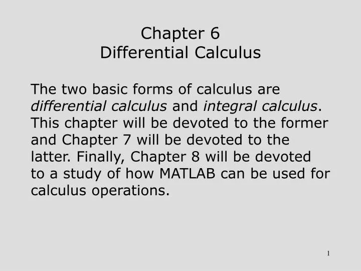 chapter 6 differential calculus