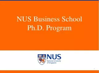 NUS Business School Ph.D. Program