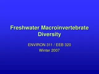 Freshwater Macroinvertebrate Diversity