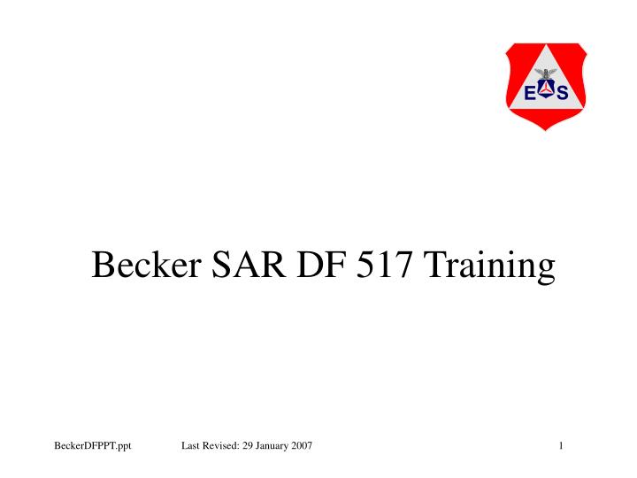 becker sar df 517 training