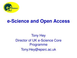 e-Science and Open Access