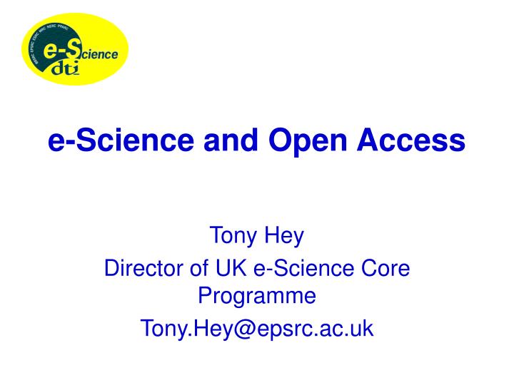 e science and open access