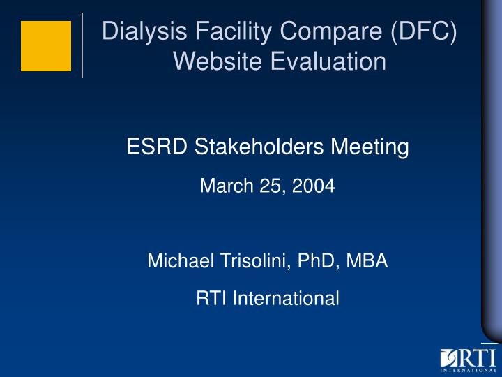 dialysis facility compare dfc website evaluation