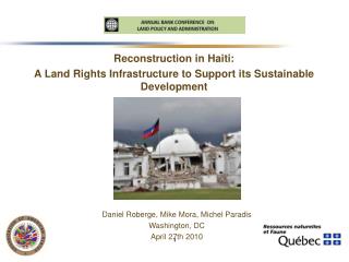 Reconstruction in Haiti: A Land Rights Infrastructure to Support its Sustainable Development