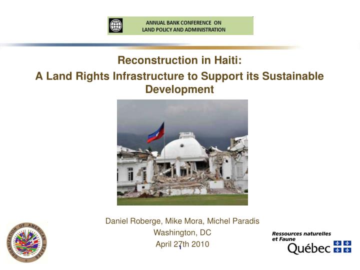 reconstruction in haiti a land rights infrastructure to support its sustainable development
