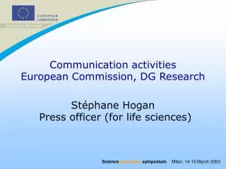 Communication activities European Commission, DG Research