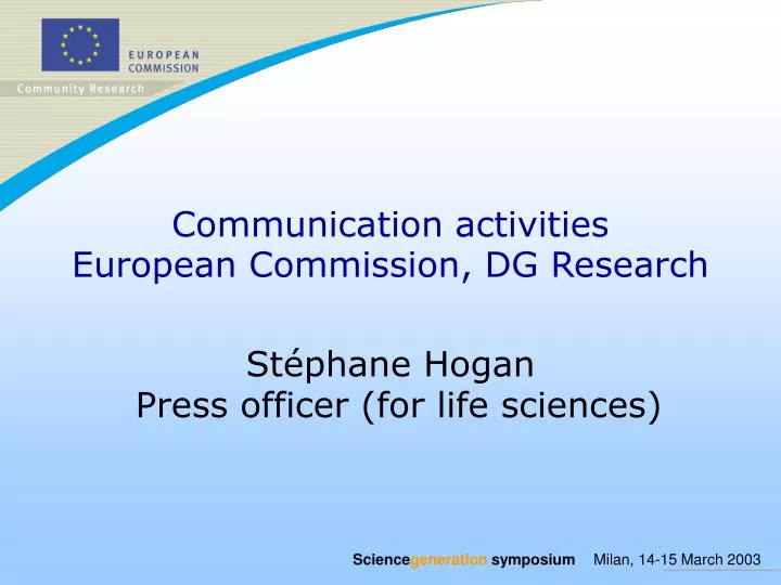 communication activities european commission dg research