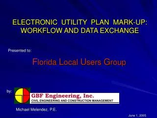 ELECTRONIC UTILITY PLAN MARK-UP: WORKFLOW AND DATA EXCHANGE