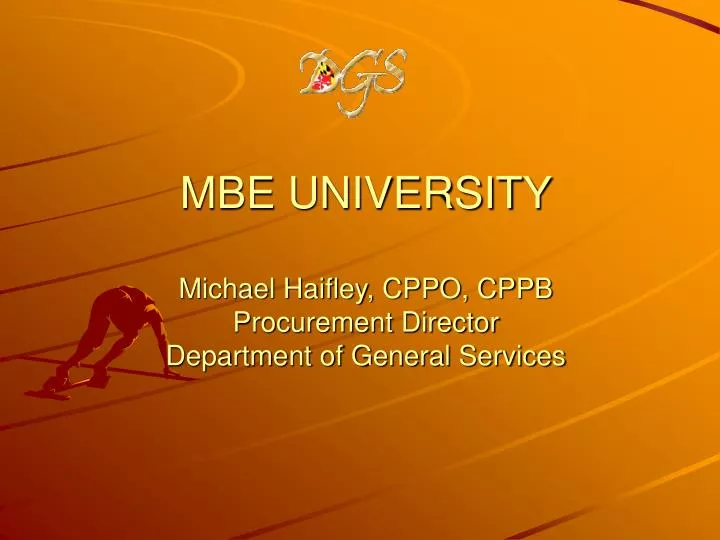 mbe university michael haifley cppo cppb procurement director department of general services