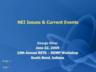 NEI Issues &amp; Current Events