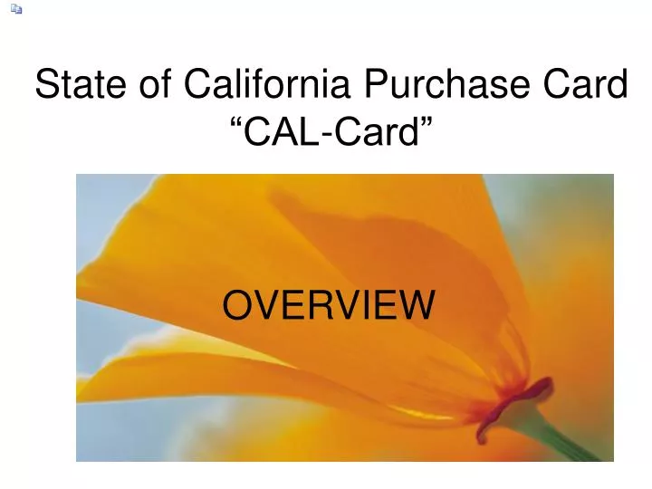 state of california purchase card cal card