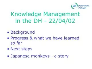 Knowledge Management in the DH - 22/04/02