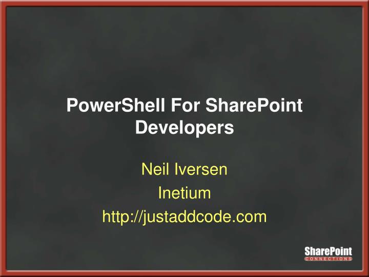 powershell for sharepoint developers