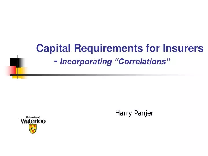 capital requirements for insurers incorporating correlations