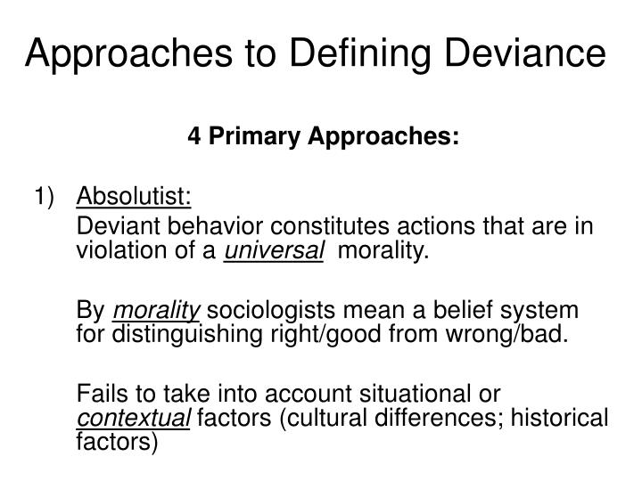 approaches to defining deviance
