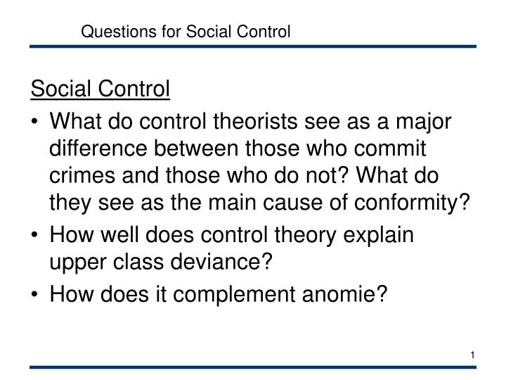questions for social control