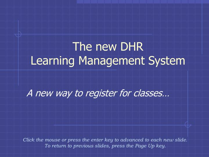 the new dhr learning management system