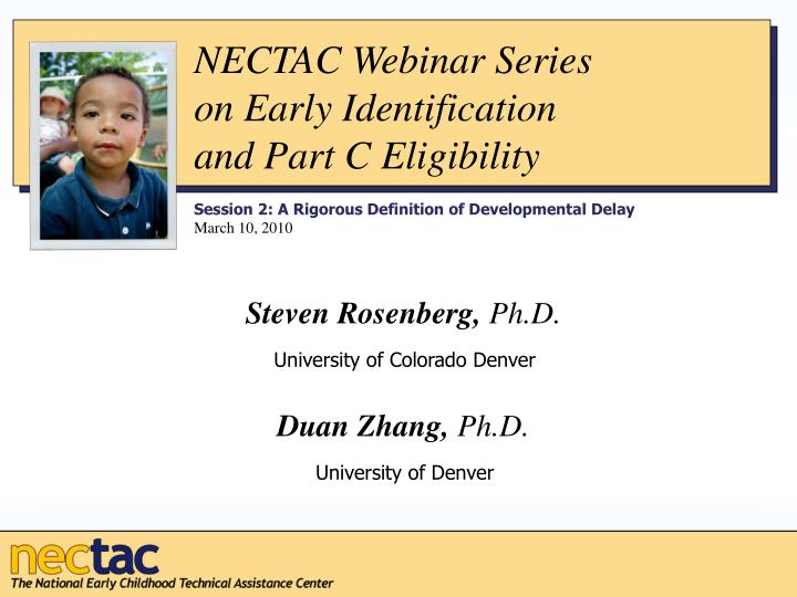 nectac webinar series on early identification and part c eligibility