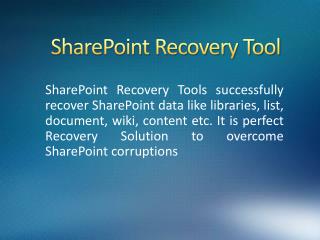 How to Repair SharePoint Database