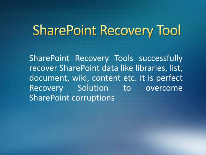 sharepoint recovery tool