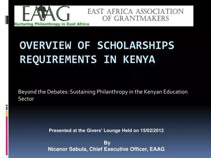 beyond the debates sustaining philanthropy in the kenyan education sector