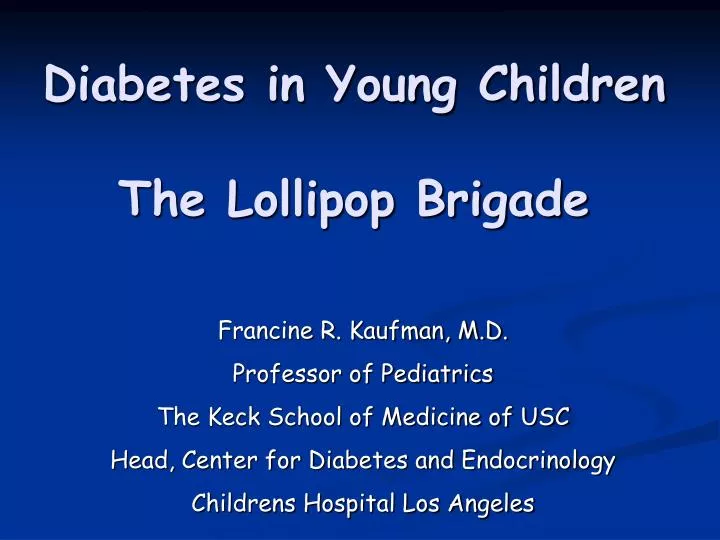 diabetes in young children the lollipop brigade
