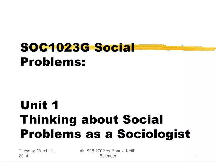 soc1023g social problems unit 1 thinking about social problems as a sociologist