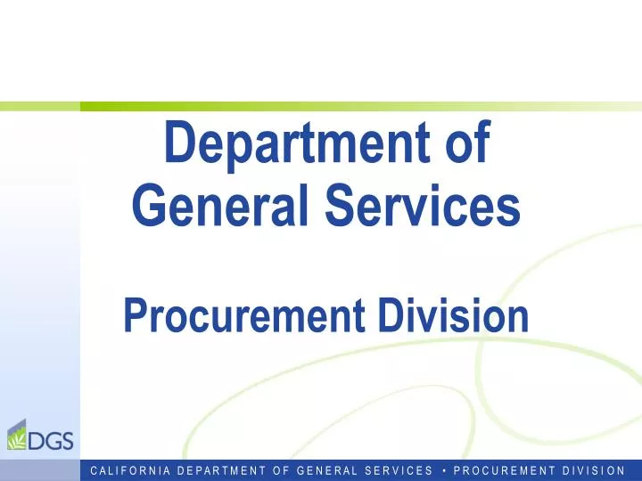 department of general services procurement division