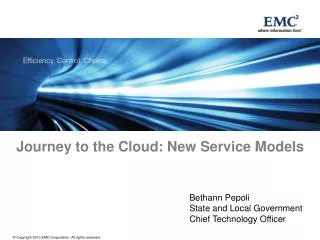 Journey to the Cloud: New Service Models