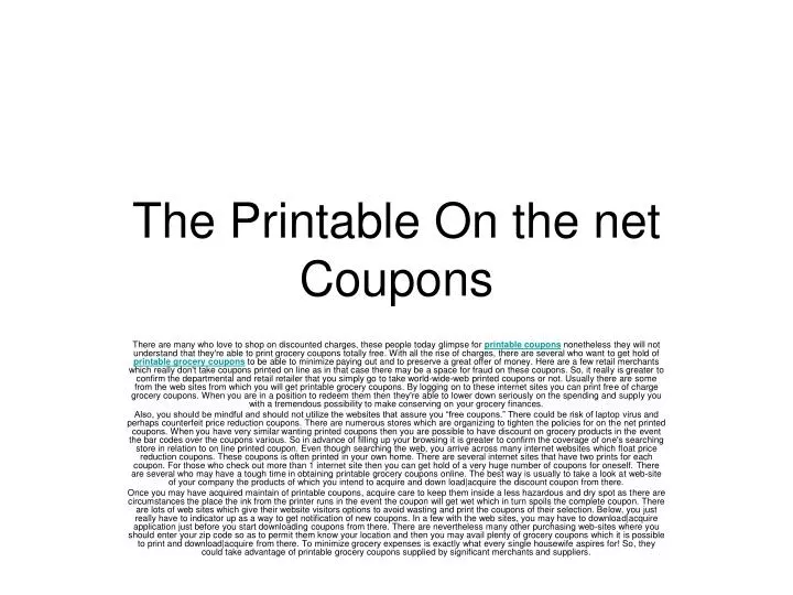 the printable on the net coupons