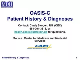 OASIS-C Patient History &amp; Diagnoses