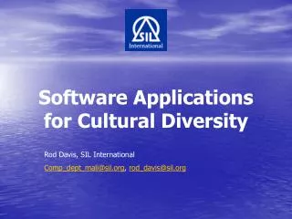 Software Applications for Cultural Diversity