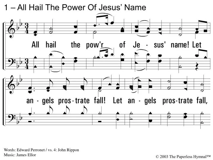1 all hail the power of jesus name