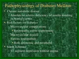 Pathophysiology of Diabetes Mellitus