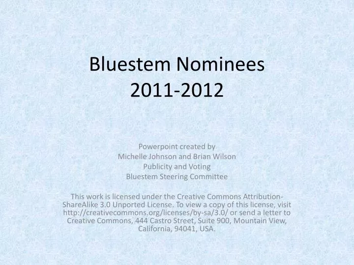 bluestem nominees 2011 2012
