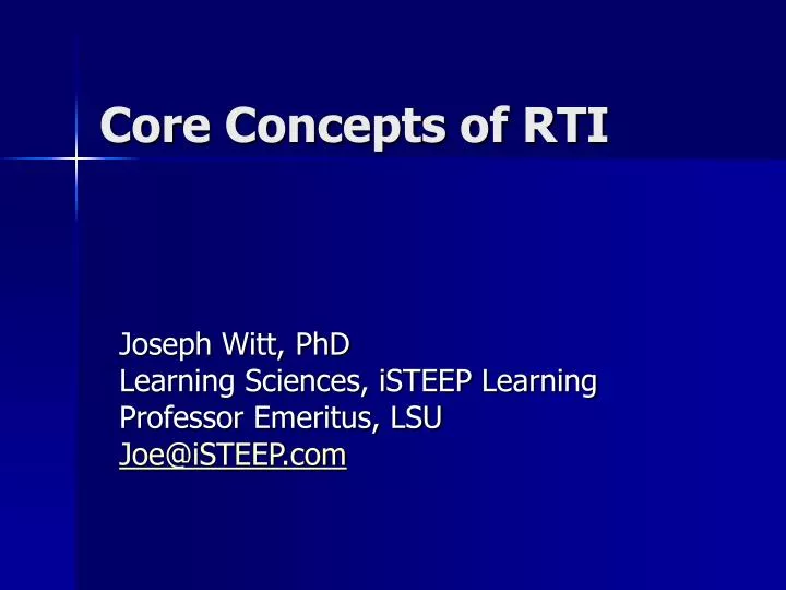 core concepts of rti