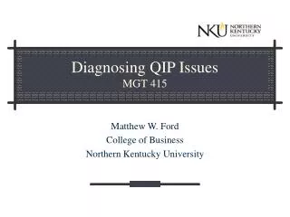 Diagnosing QIP Issues MGT 415