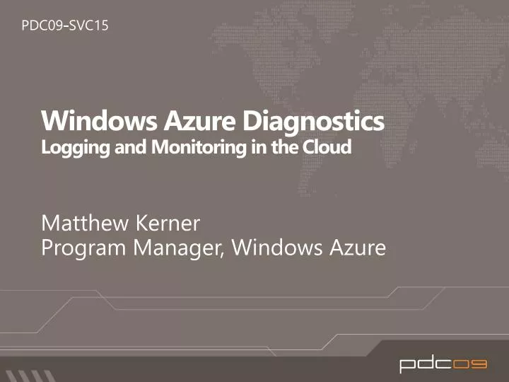 windows azure diagnostics logging and monitoring in the cloud