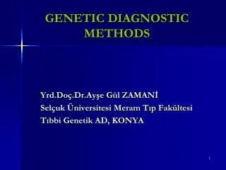 GENETIC DIAGNOSTIC METHODS
