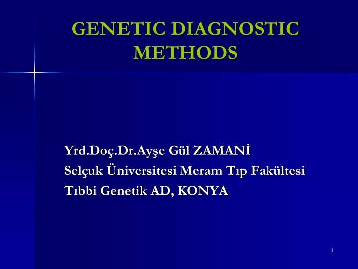 genetic diagnostic methods