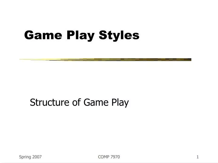game play styles