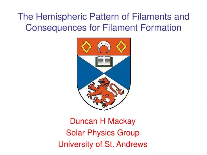 the hemispheric pattern of filaments and consequences for filament formation