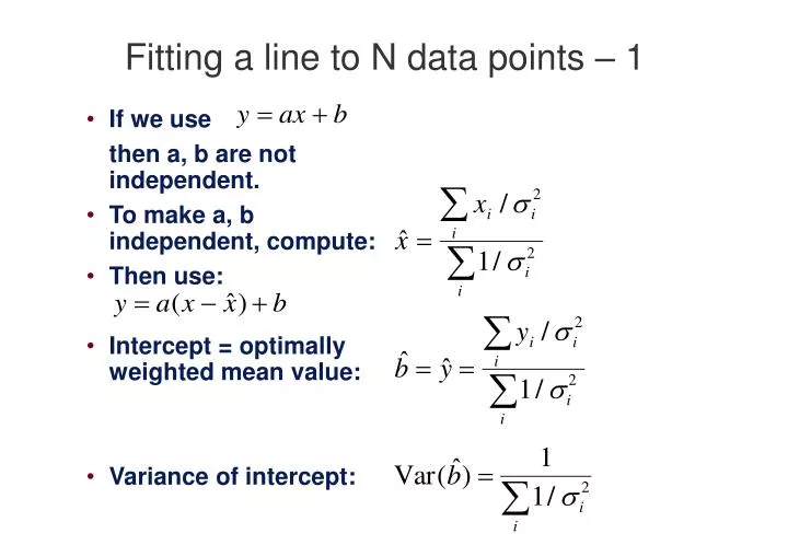 fitting a line to n data points 1