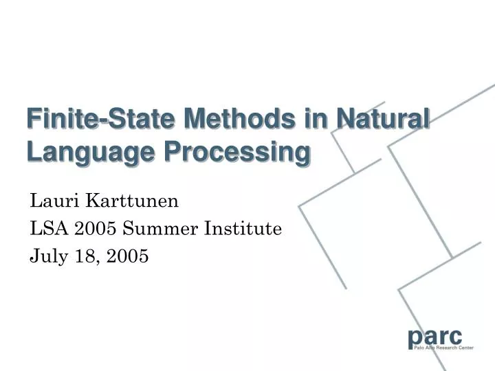 finite state methods in natural language processing