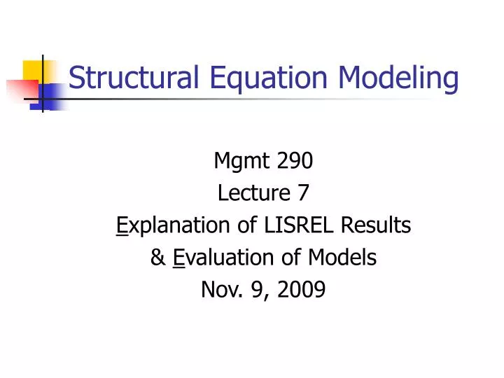structural equation modeling